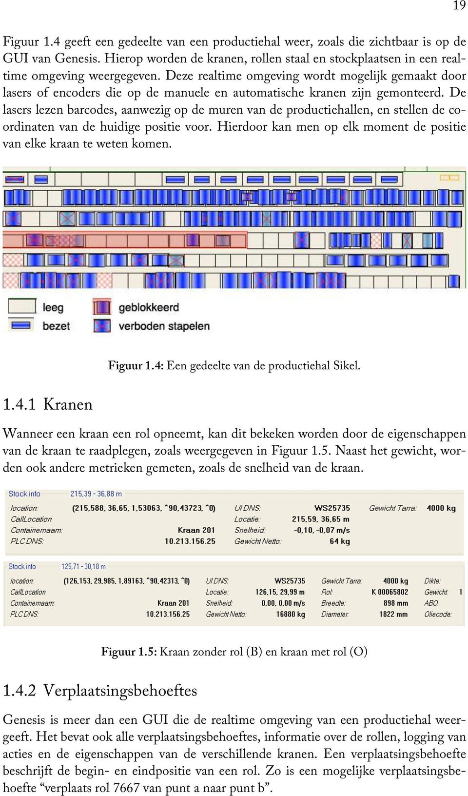 De lasers lezen barcodes, aanwezig op de muren van de productiehallen, en stellen de coordinaten van de huidige positie voor. Hierdoor kan men op elk moment de positie van elke kraan te weten komen.