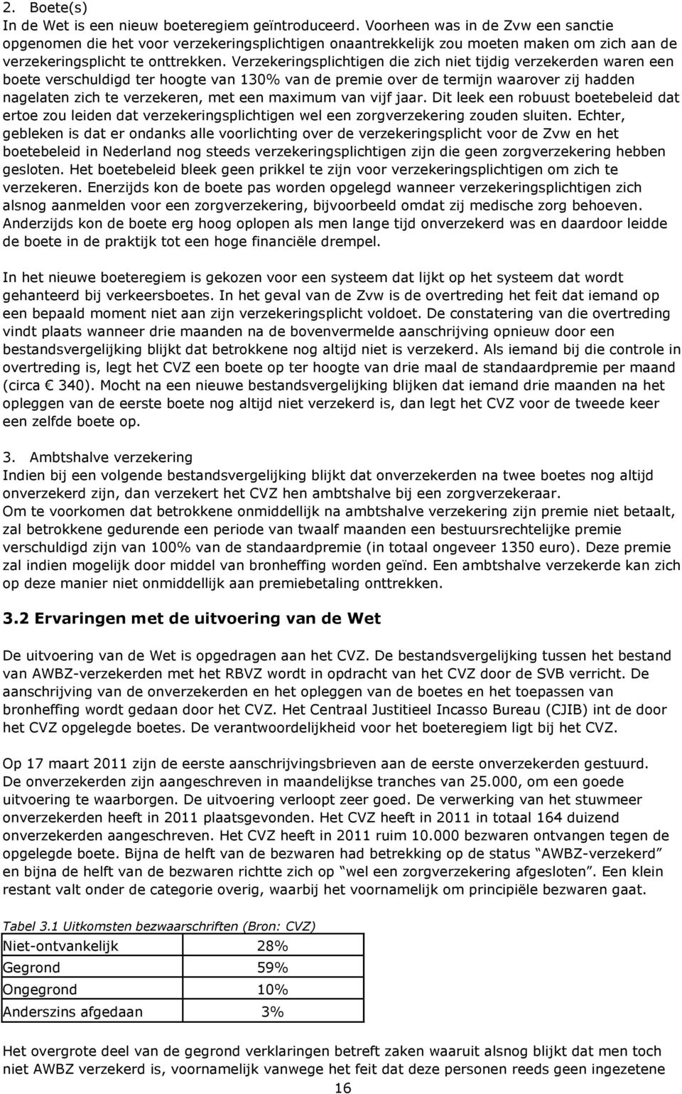 Verzekeringsplichtigen die zich niet tijdig verzekerden waren een boete verschuldigd ter hoogte van 130% van de premie over de termijn waarover zij hadden nagelaten zich te verzekeren, met een