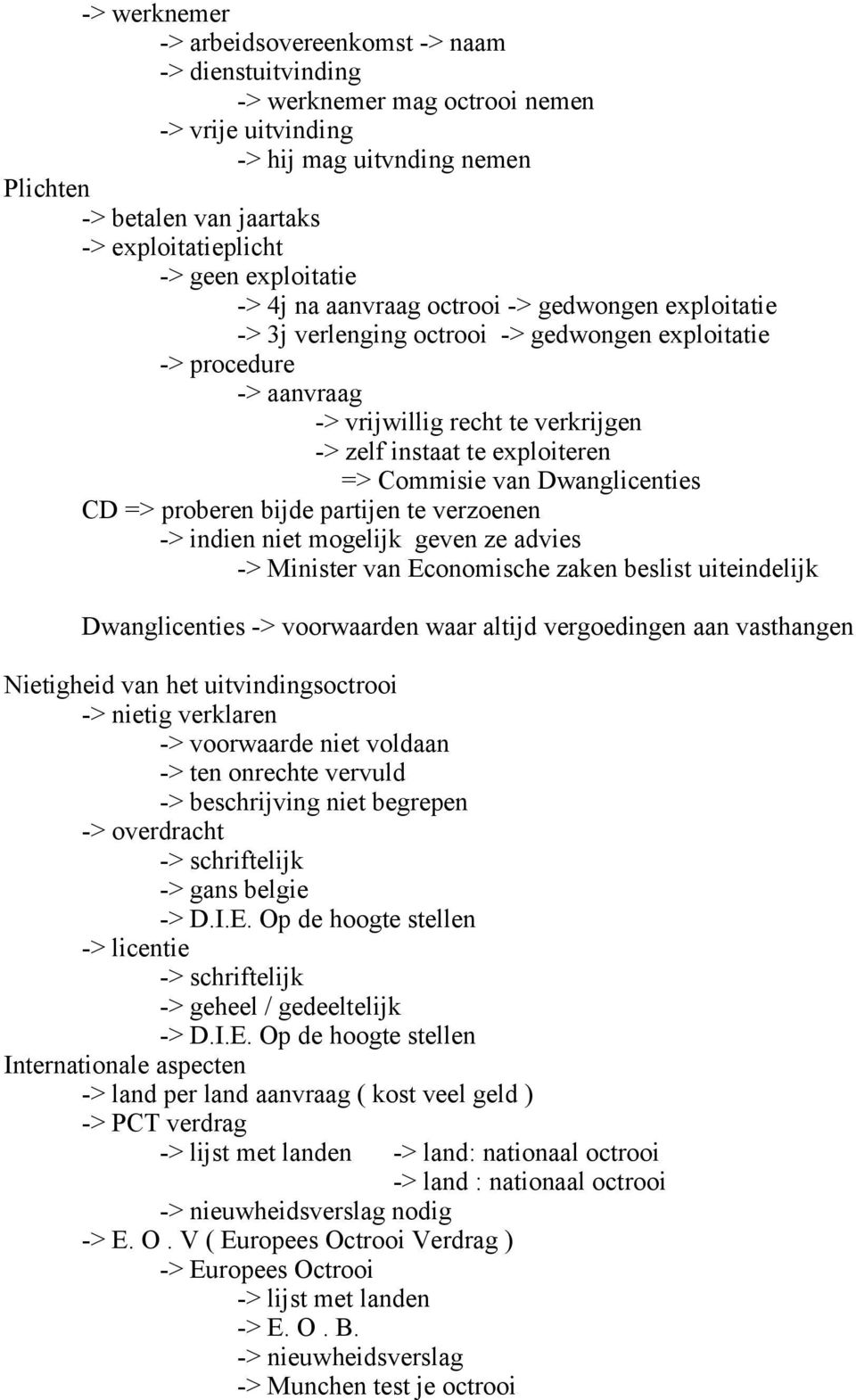 exploiteren => Commisie van Dwanglicenties CD => proberen bijde partijen te verzoenen -> indien niet mogelijk geven ze advies -> Minister van Economische zaken beslist uiteindelijk Dwanglicenties ->