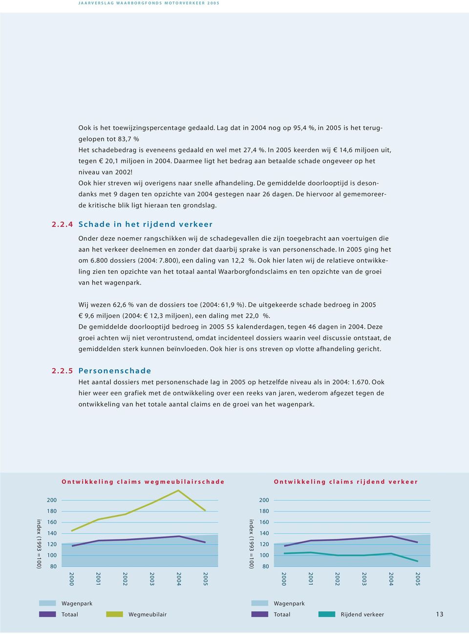 Daarmee ligt het bedrag aan betaalde schade ongeveer op het niveau van 2002! Ook hier streven wij overigens naar snelle afhandeling.