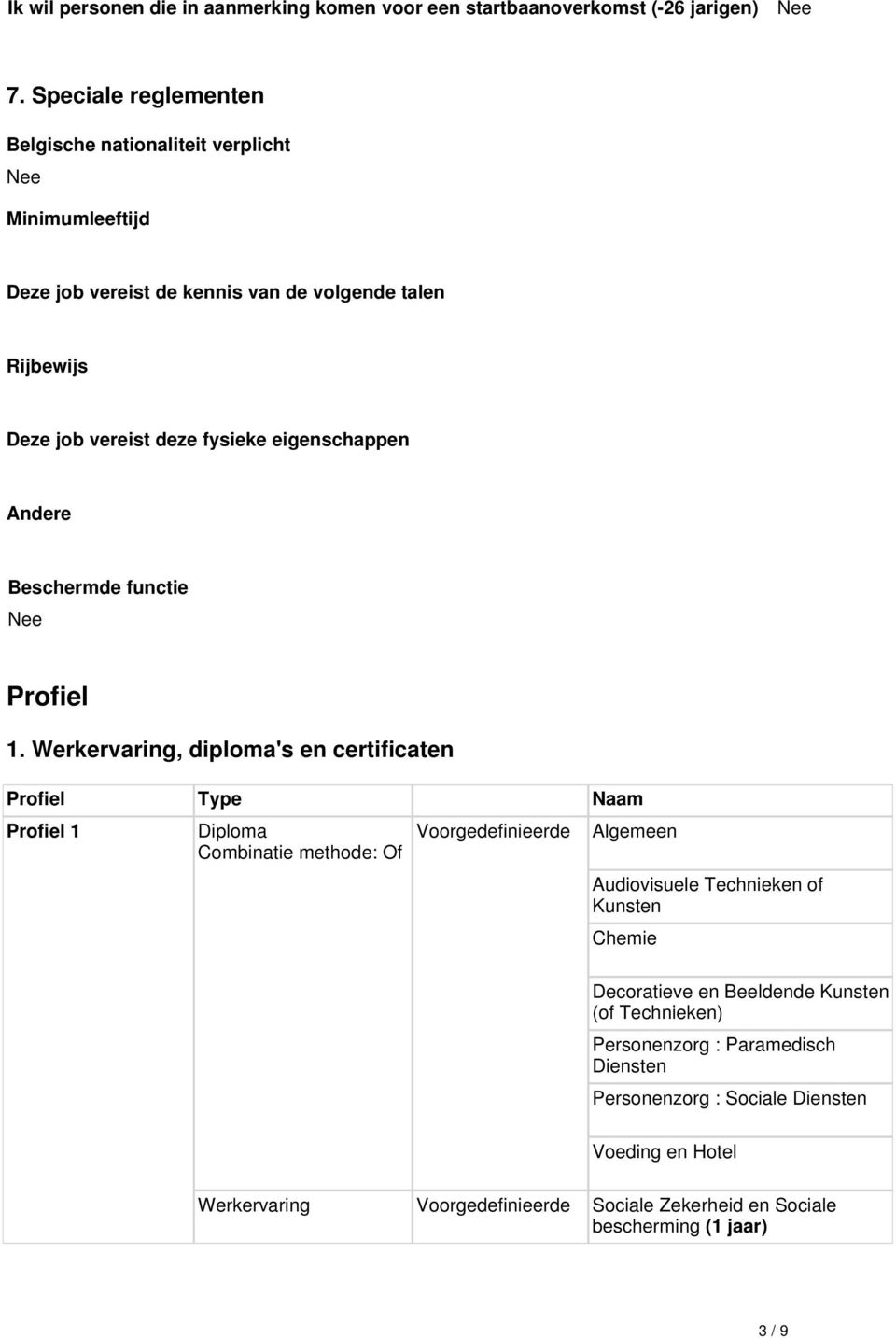 eigenschappen Andere Beschermde functie Profiel 1.