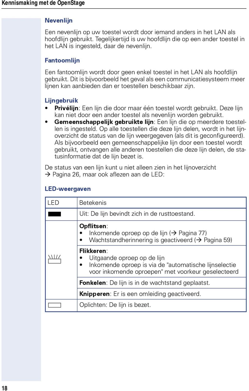 Dit is bijvoorbeeld het geval als een communicatiesysteem meer lijnen kan aanbieden dan er toestellen beschikbaar zijn. Lijngebruik Privélijn: Een lijn die door maar één toestel wordt gebruikt.