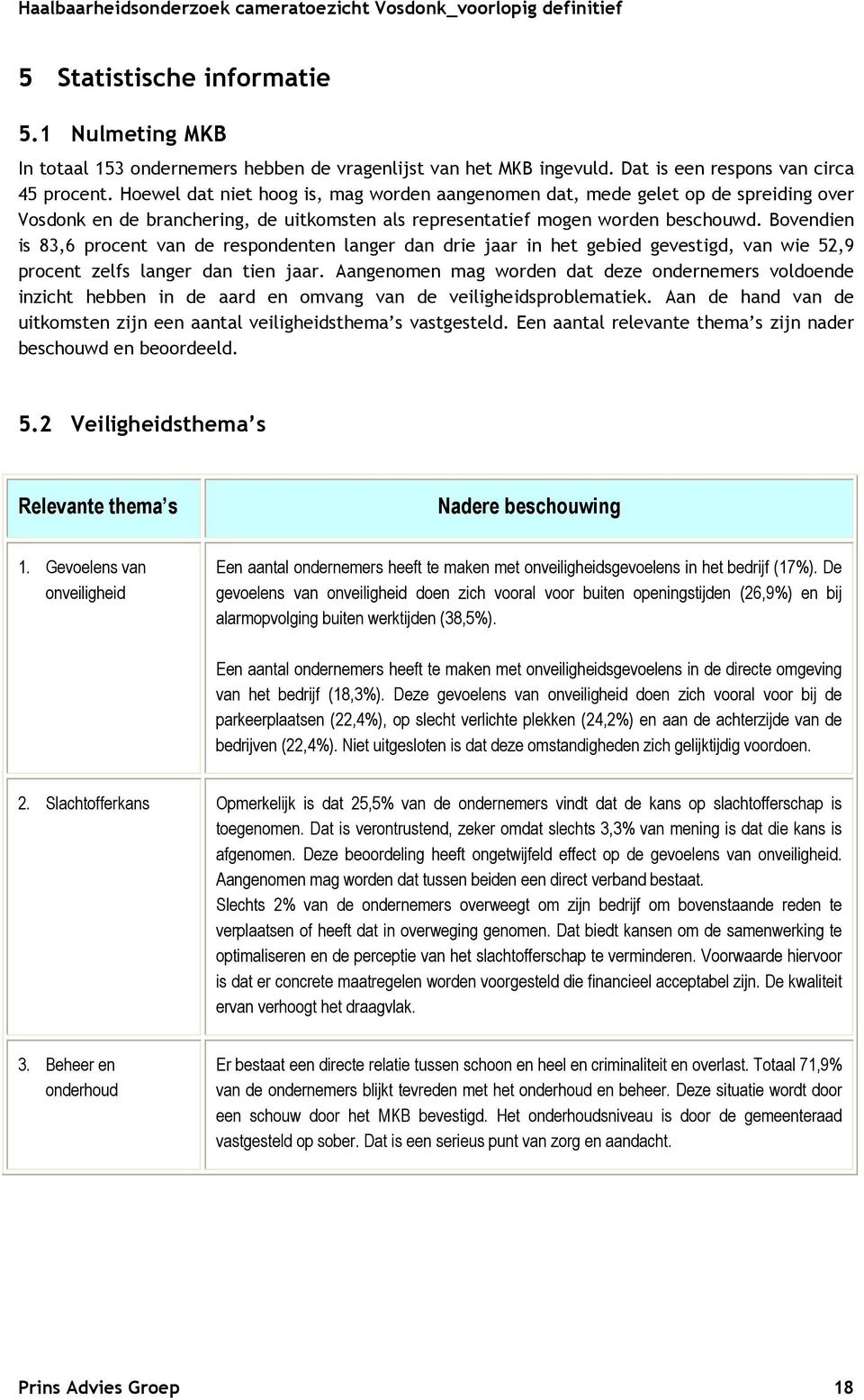 Bovendien is 83,6 procent van de respondenten langer dan drie jaar in het gebied gevestigd, van wie 52,9 procent zelfs langer dan tien jaar.