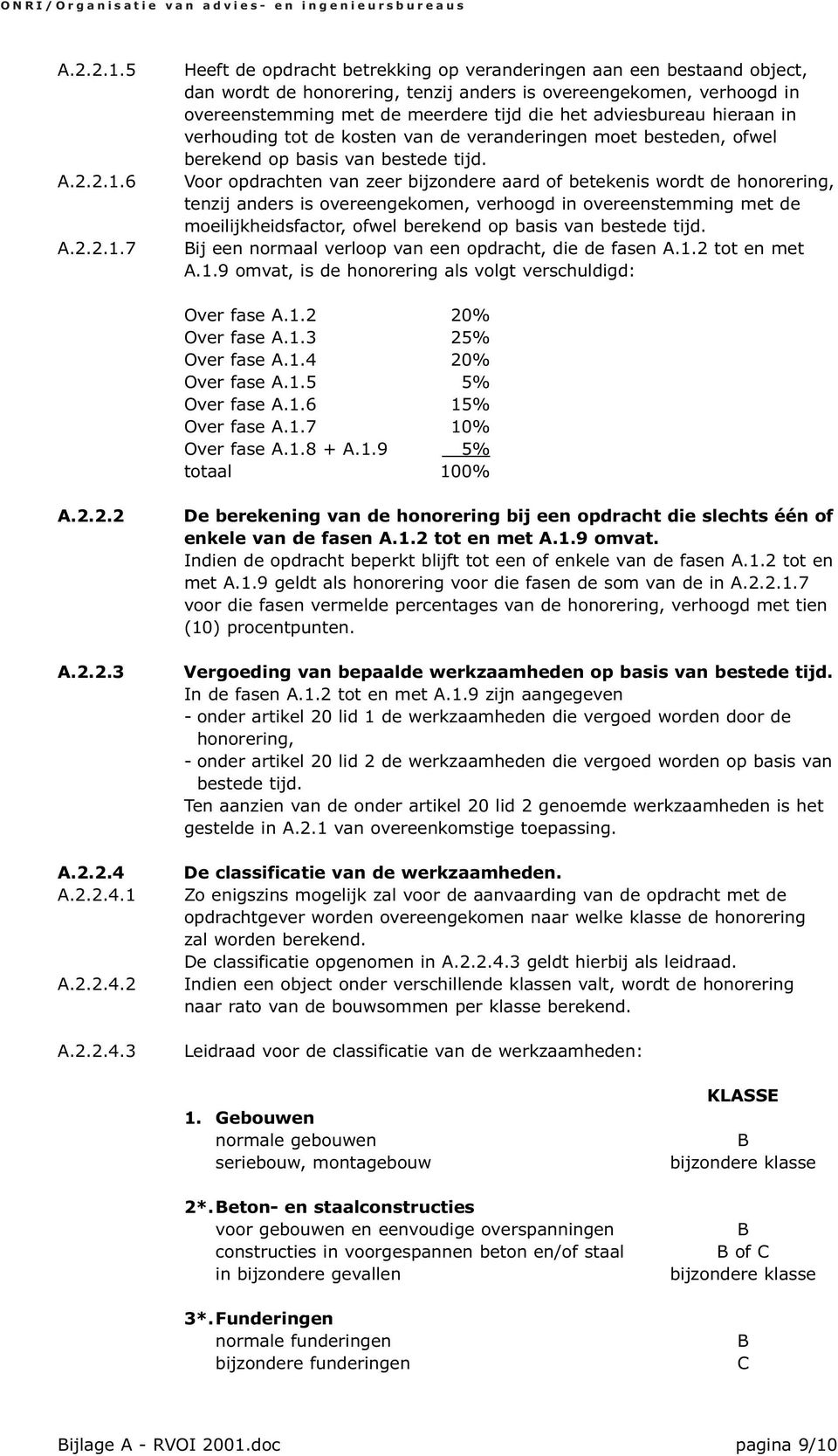 adviesbureau hieraan in verhouding tot de kosten van de veranderingen moet besteden, ofwel berekend op basis van bestede tijd.