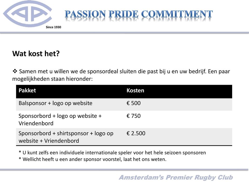 website + Vriendenbord Sponsorbord + shirtsponsor + logo op website + Vriendenbord 750 2.