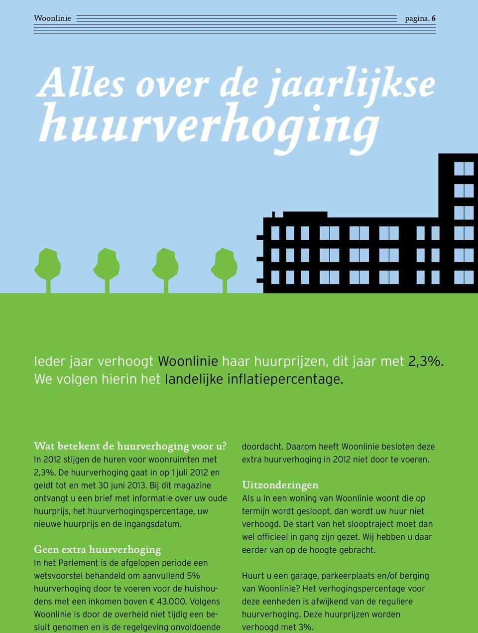 Bij dit magazine ontvangt u een brief met informatie over uw oude huurprijs, het huurverhogingspercentage, uw nieuwe huurprijs en de ingangsdatum.