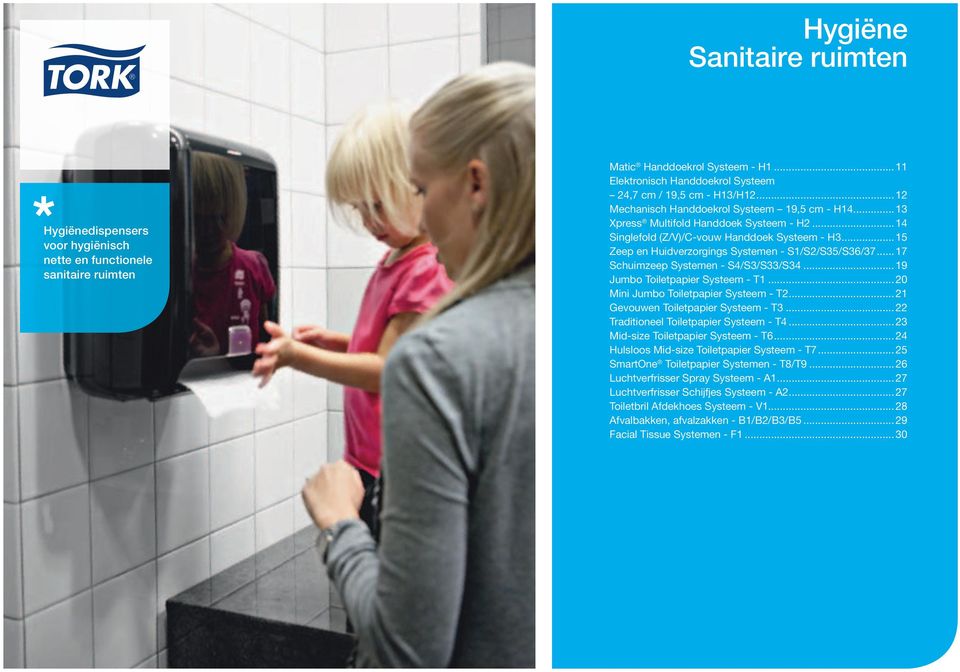 .. 17 Schuimzeep Systemen - S4/S3/S33/S34...19 Jumbo Toiletpapier - T1...20 Mini Jumbo Toiletpapier - T2...21 Gevouwen Toiletpapier - T3...22 Traditioneel Toiletpapier - T4.