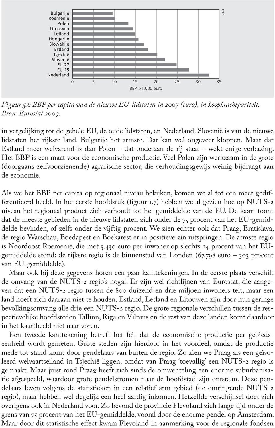 Slovenië is van de nieuwe lidstaten het rijkste land. Bulgarije het armste. Dat kan wel ongeveer kloppen. Maar dat Estland meer welvarend is dan Polen dat onderaan de rij staat wekt enige verbazing.