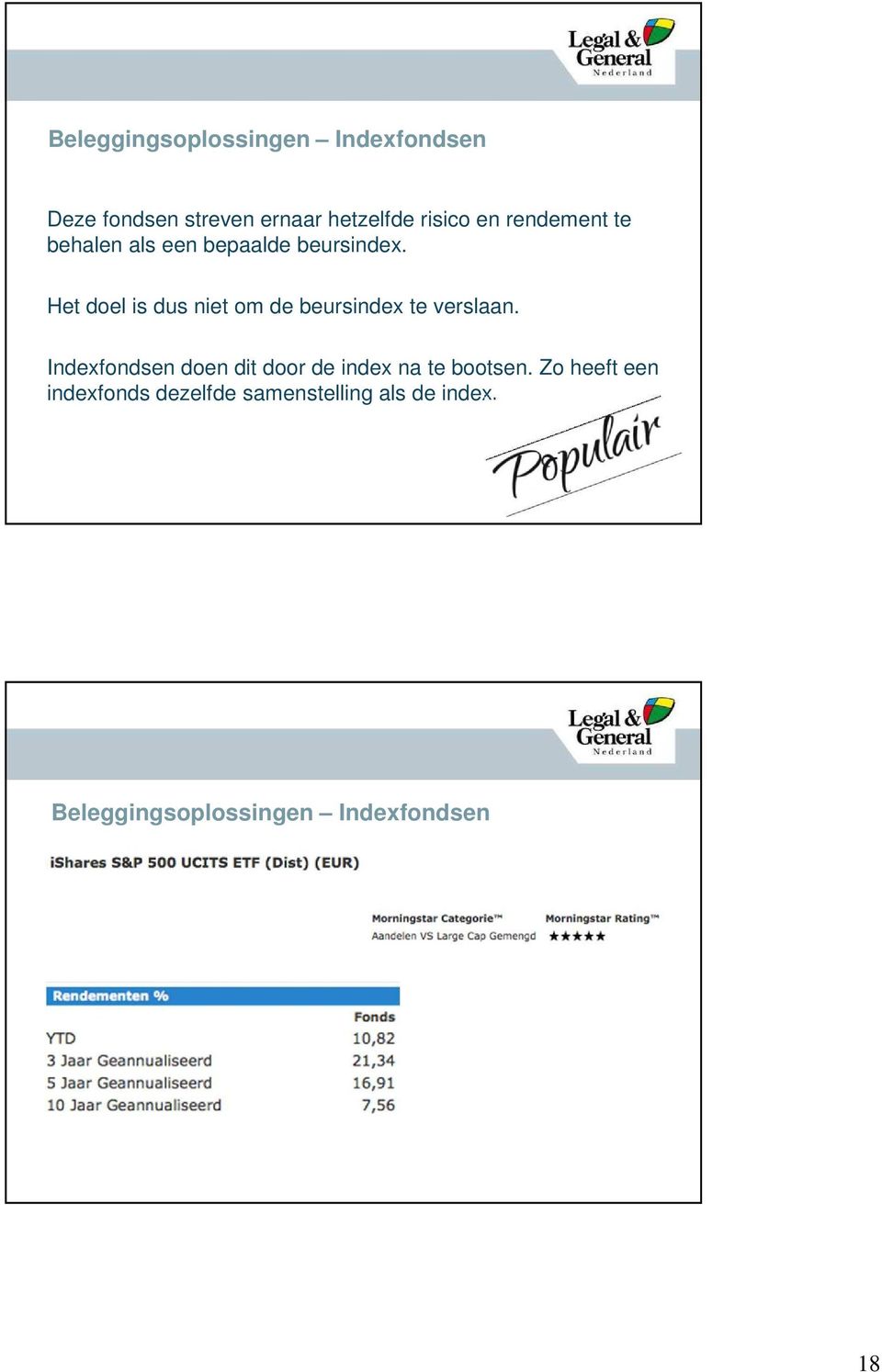 Het doel is dus niet om de beursindex te verslaan.