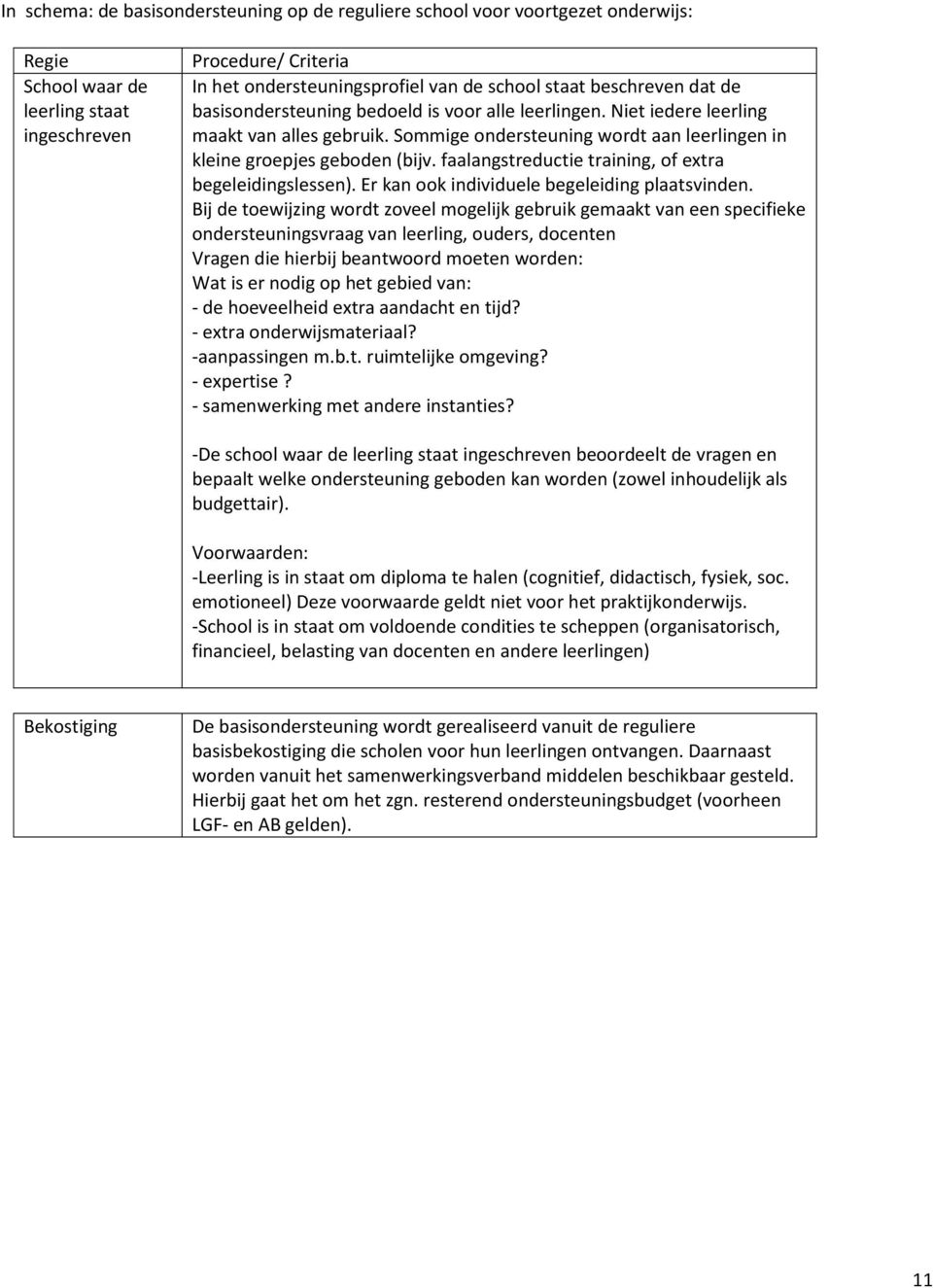 faalangstreductie training, of extra begeleidingslessen). Er kan ook individuele begeleiding plaatsvinden.