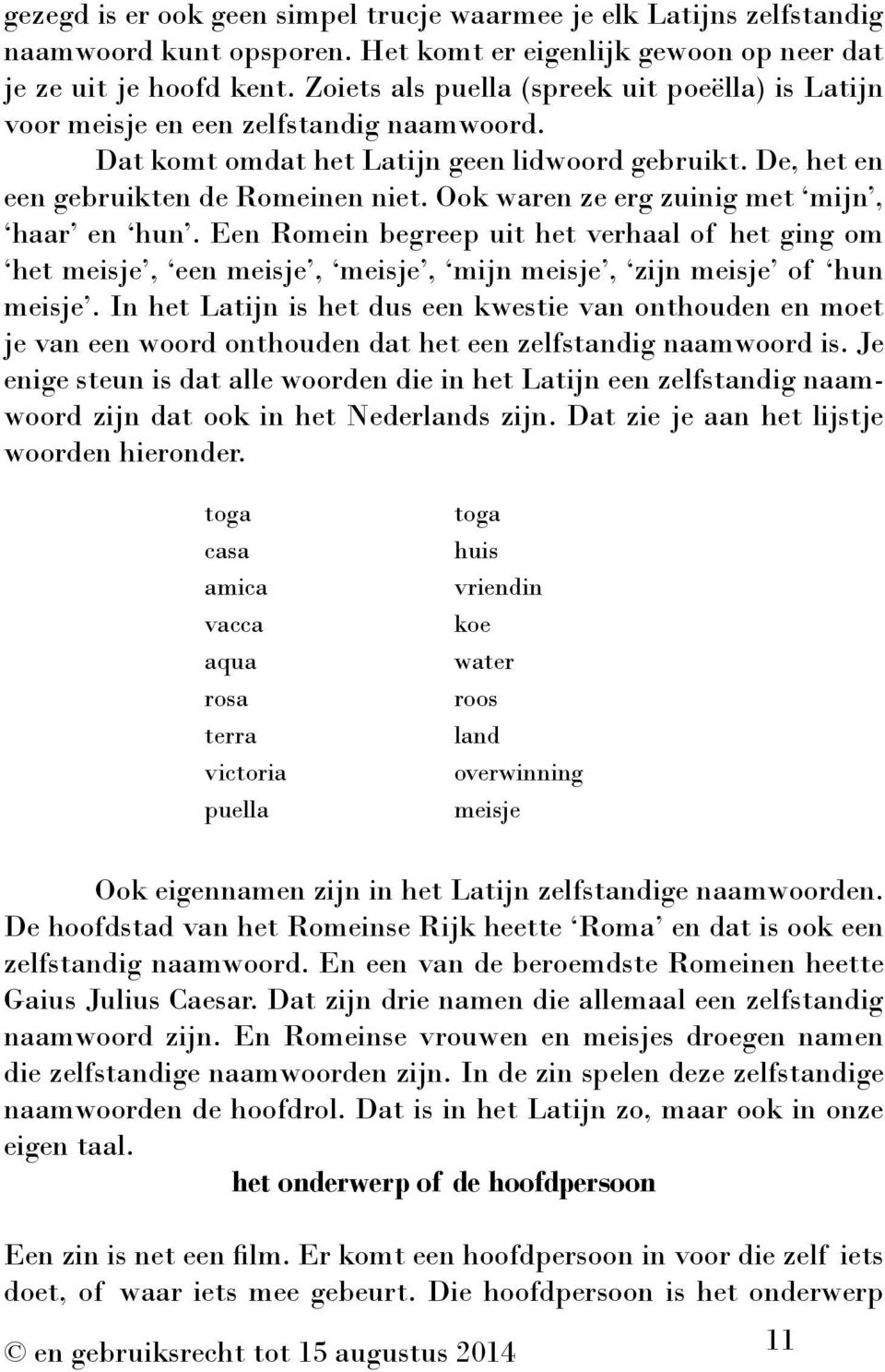 Ook waren ze erg zuinig met mijn, haar en hun. Een Romein begreep uit het verhaal of het ging om het meisje, een meisje, meisje, mijn meisje, zijn meisje of hun meisje.