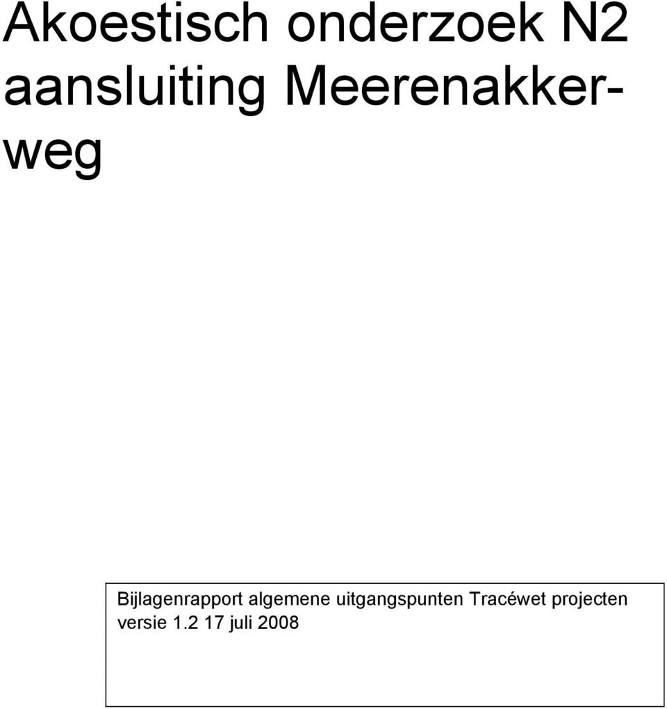 Bijlagenrapport algemene