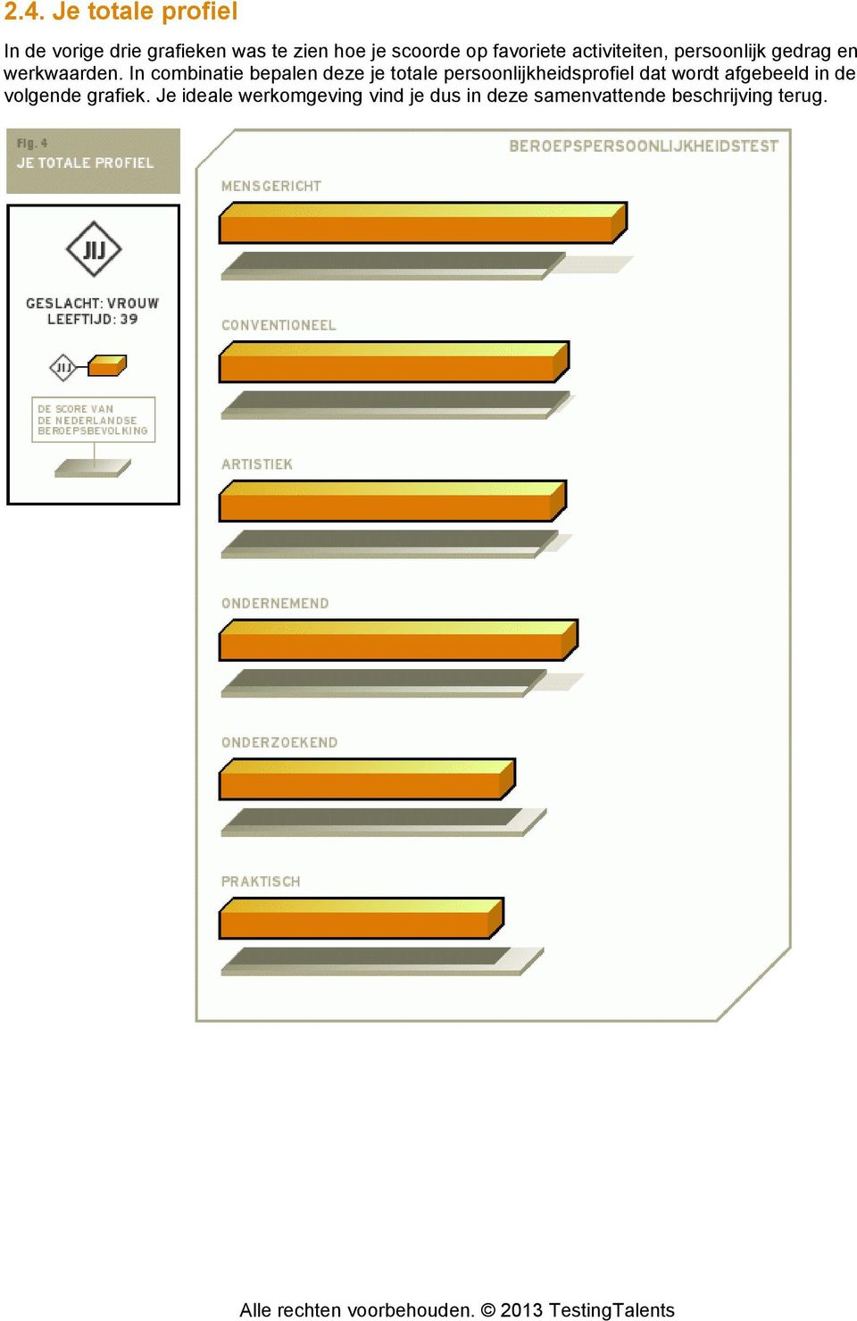 In combinatie bepalen deze je totale persoonlijkheidsprofiel dat wordt afgebeeld