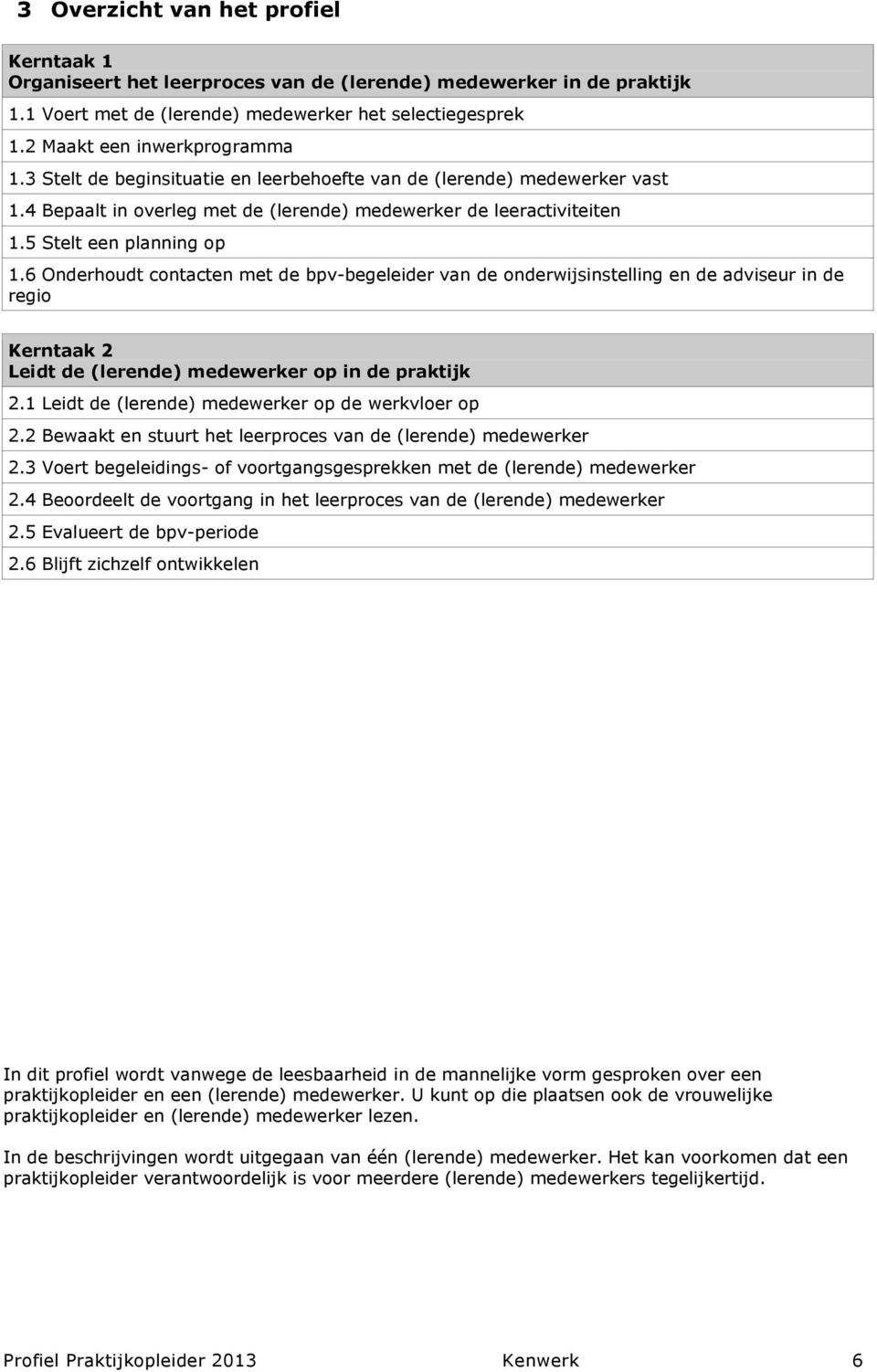 6 Onderhoudt contacten met de bpv-begeleider van de onderwijsinstelling en de adviseur in de regio Kerntaak 2 Leidt de (lerende) medewerker op in de praktijk 2.