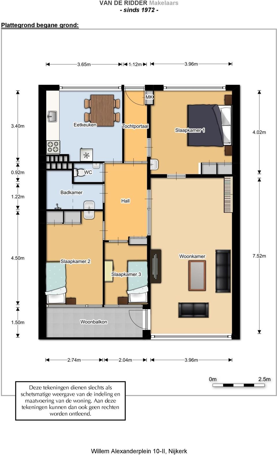 indeling en maatvoering van de woning.