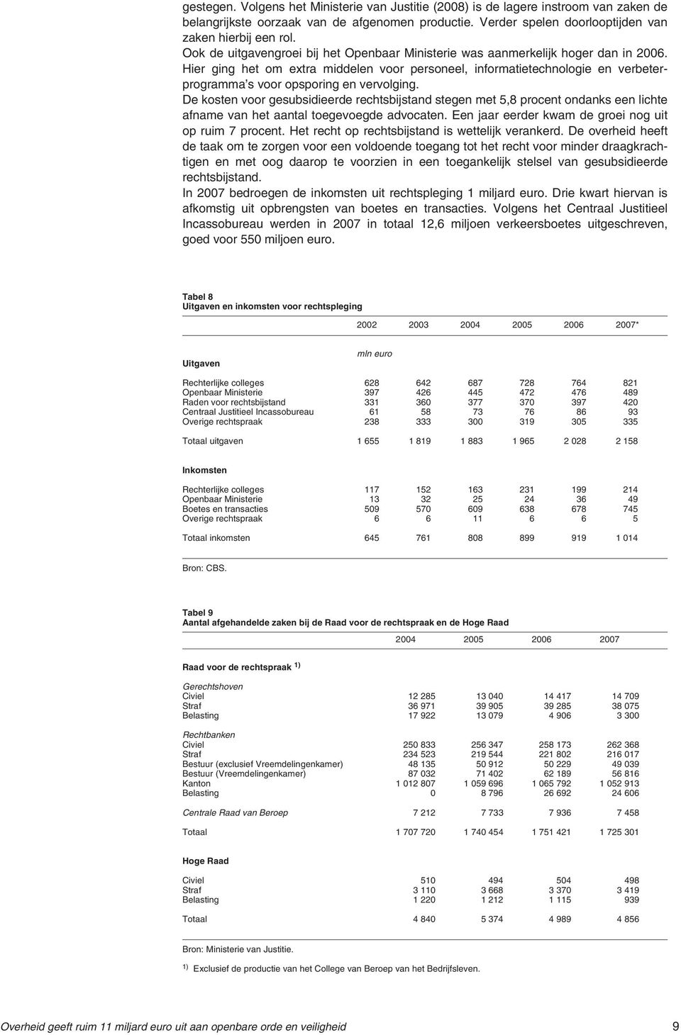 Hier ging het om extra middelen voor personeel, informatietechnologie en verbeterprogramma s voor opsporing en vervolging.