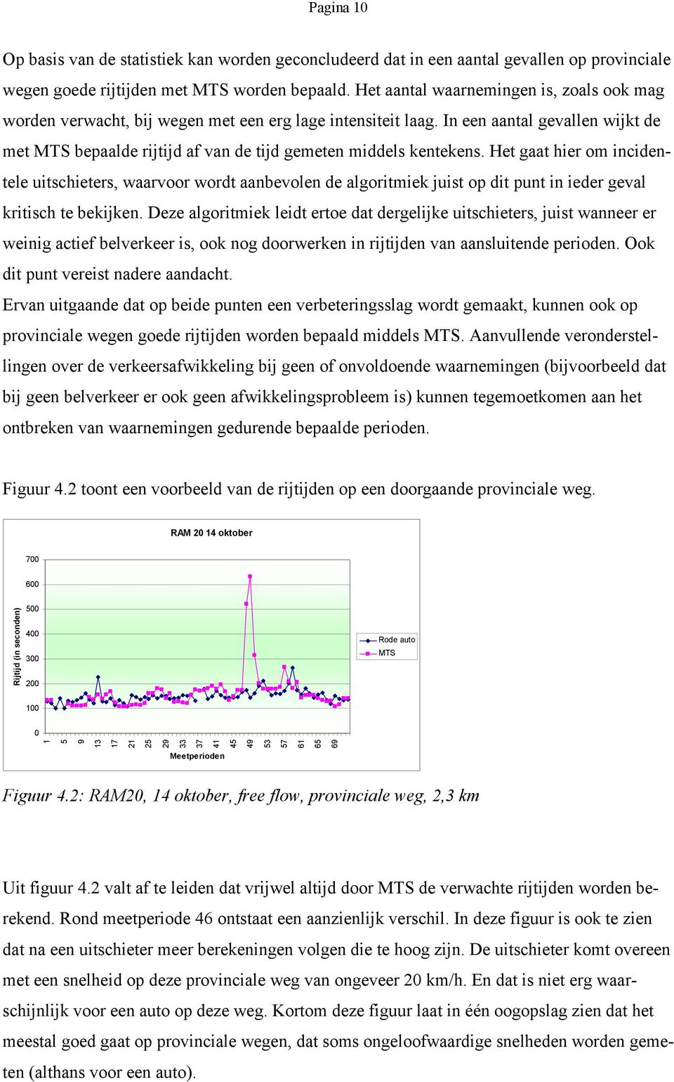 In een aantal gevallen wijkt de met MTS bepaalde rijtijd af van de tijd gemeten middels kentekens.