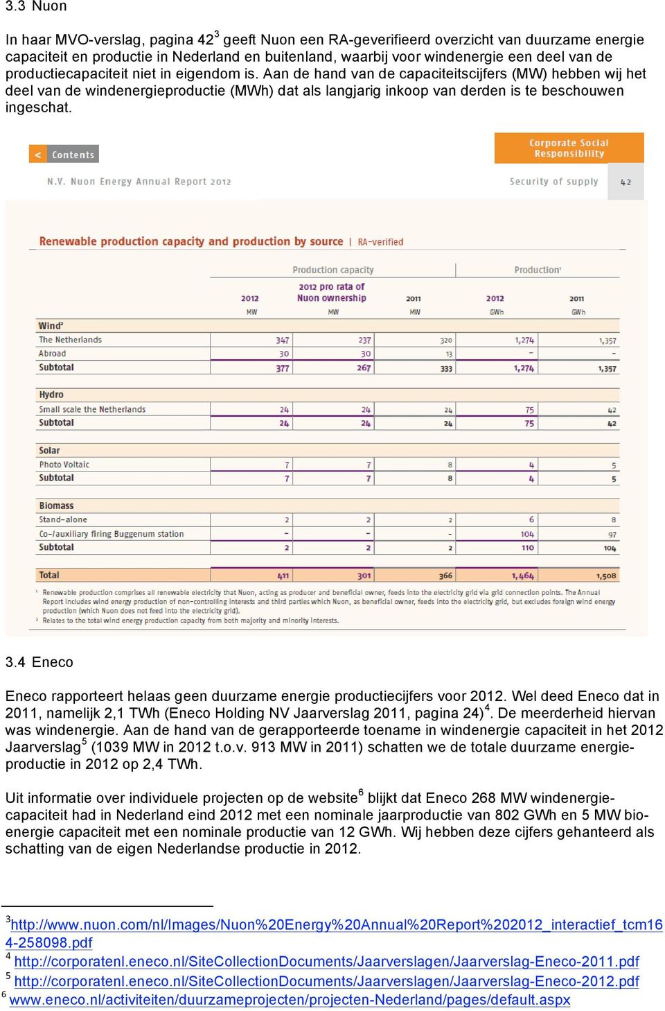 Aan de hand van de capaciteitscijfers (MW) hebben wij het deel van de windenergieproductie (MWh) dat als langjarig inkoop van derden is te beschouwen ingeschat. 3.