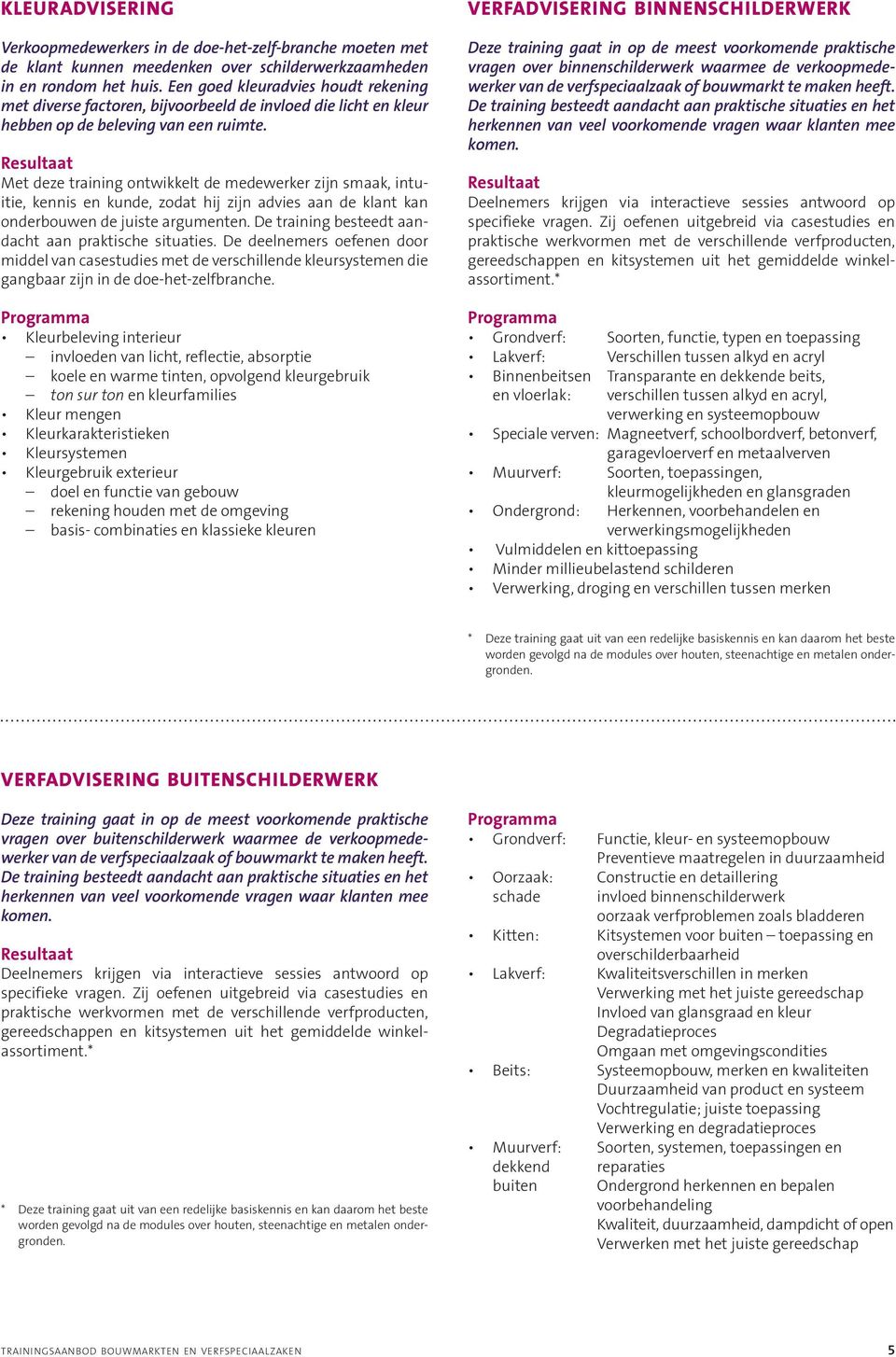 Met deze training ontwikkelt de medewerker zijn smaak, intuïtie, kennis en kunde, zodat hij zijn advies aan de klant kan onderbouwen de juiste argumenten.