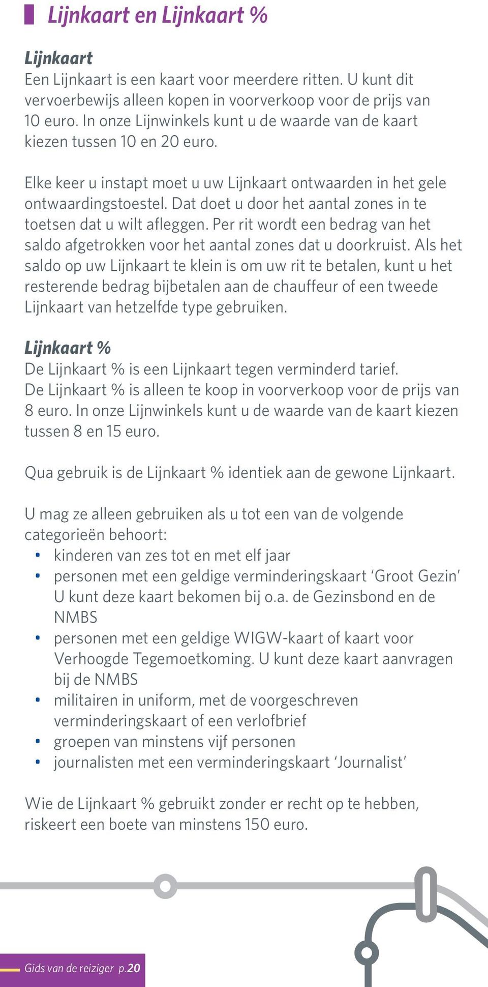 Dat doet u door het aantal zones in te toetsen dat u wilt afleggen. Per rit wordt een bedrag van het saldo afgetrokken voor het aantal zones dat u doorkruist.