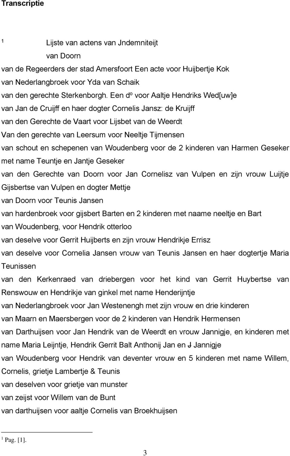 Tijmensen van schout en schepenen van Woudenberg voor de 2 kinderen van Harmen Geseker met name Teuntje en Jantje Geseker van den Gerechte van Doorn voor Jan Cornelisz van Vulpen en zijn vrouw