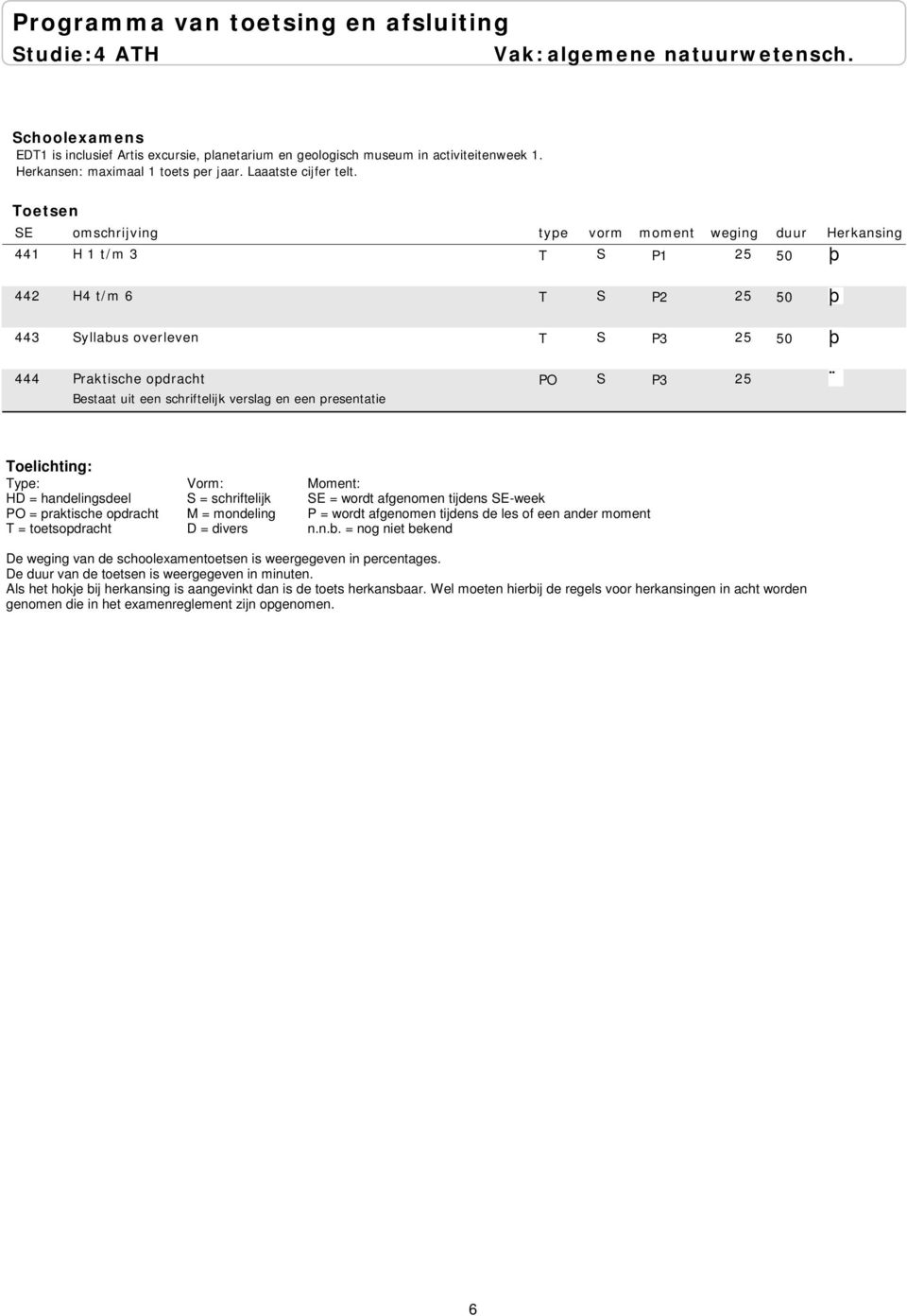 1. Herkansen: maximaal 1 toets per jaar. Laaatste cijfer telt.