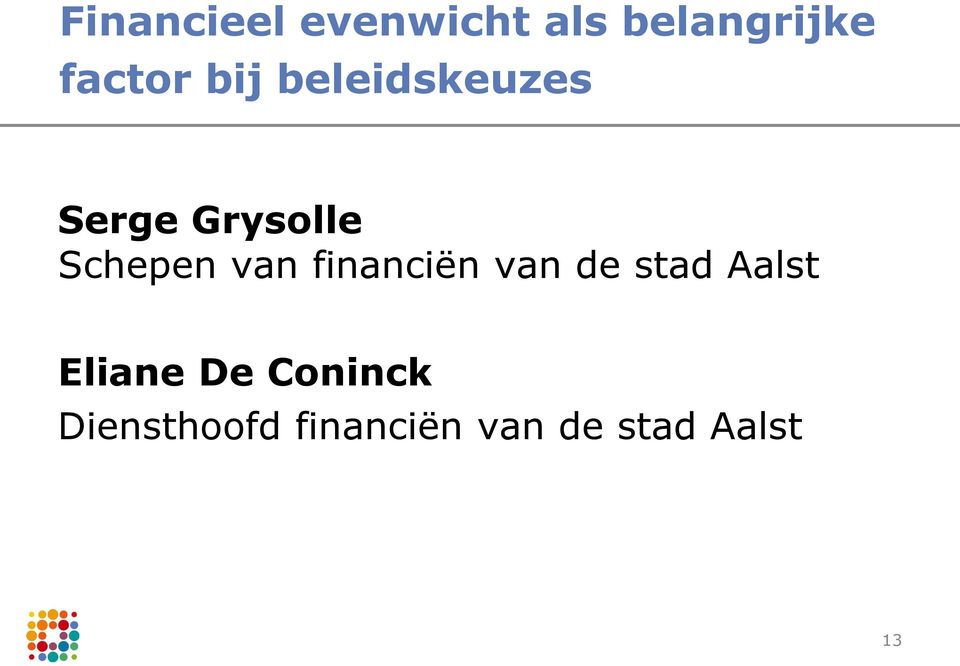 financiën van de stad Aalst Eliane De