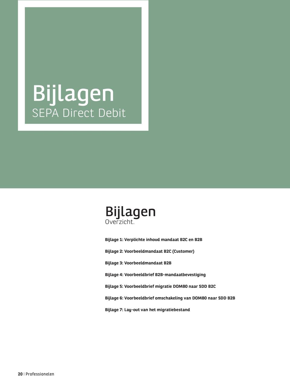 3: Voorbeeldmandaat B2B Bijlage 4: Voorbeeldbrief B2B-mandaatbevestiging Bijlage 5: Voorbeeldbrief