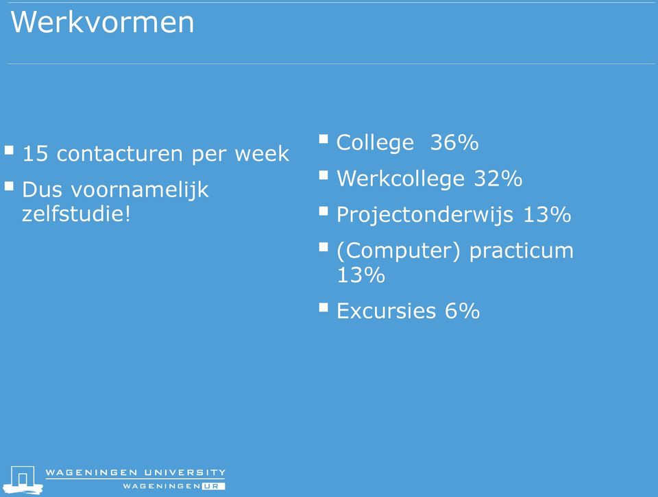 College 36% Werkcollege 32%