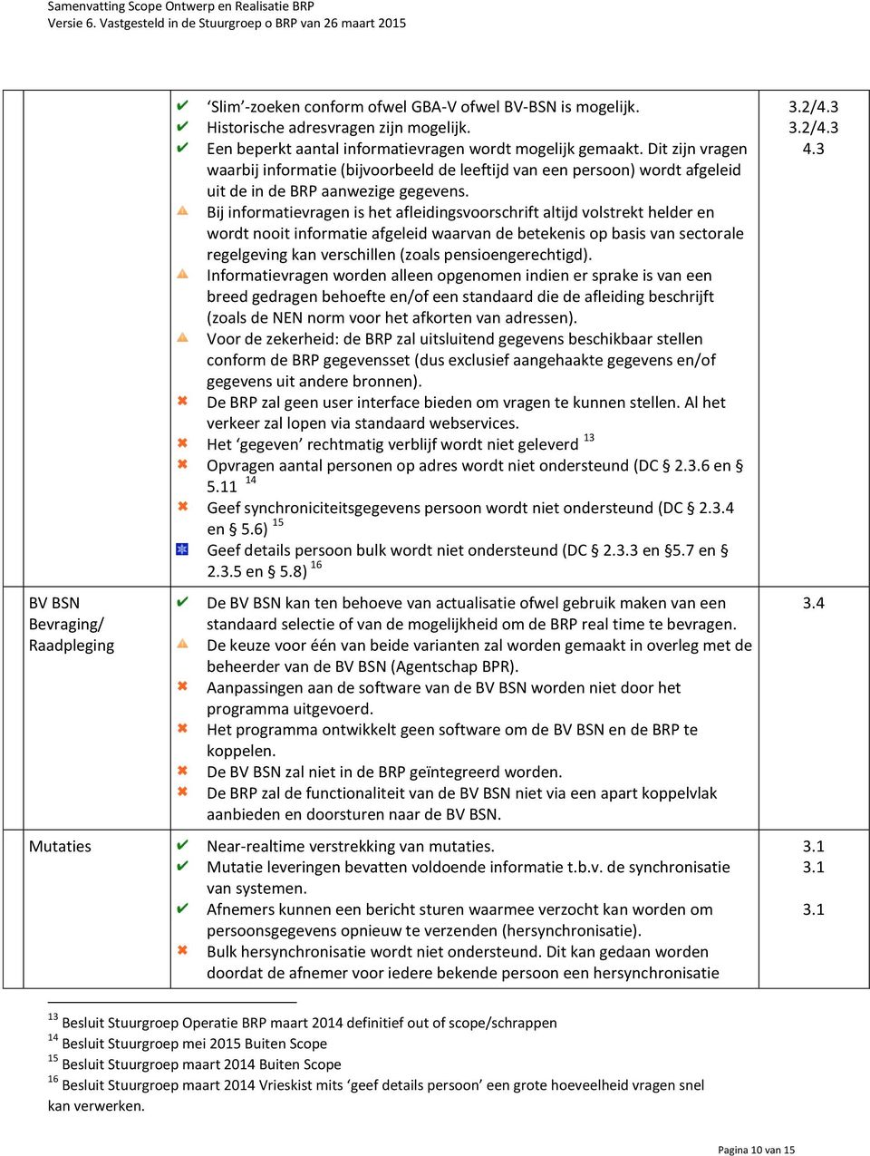 Bij informatievragen is het afleidingsvoorschrift altijd volstrekt helder en wordt nooit informatie afgeleid waarvan de betekenis op basis van sectorale regelgeving kan verschillen (zoals