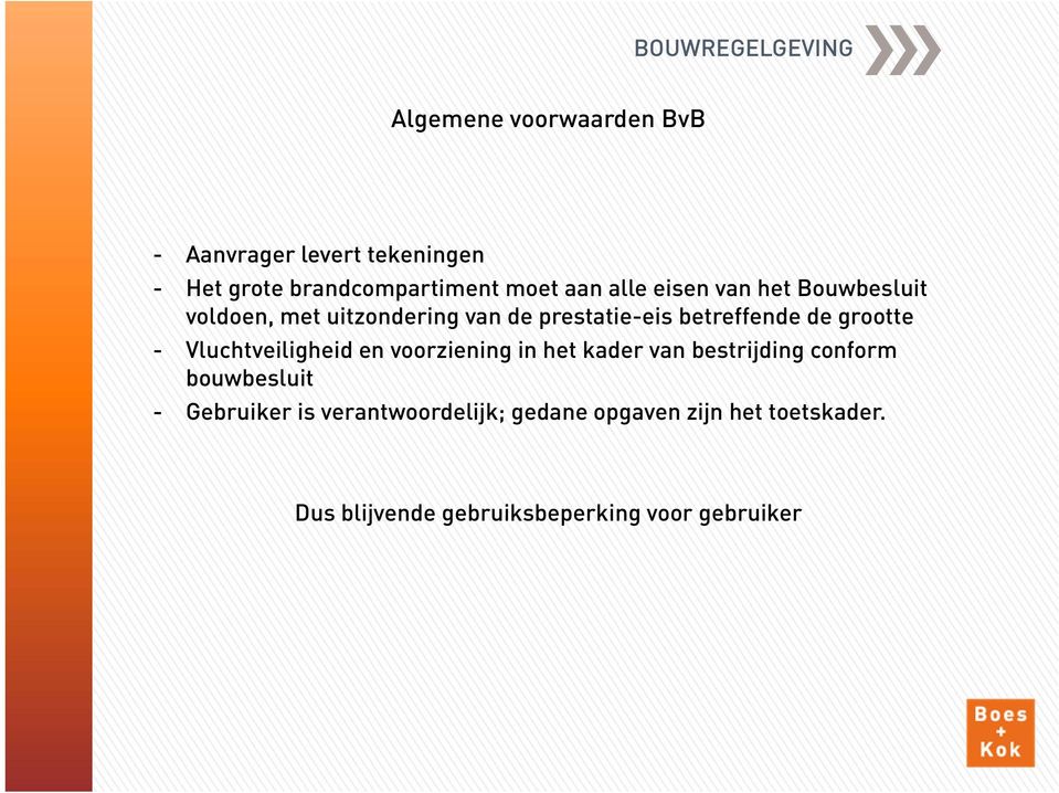 Vluchtveiligheid en voorziening in het kader van bestrijding conform bouwbesluit - Gebruiker is