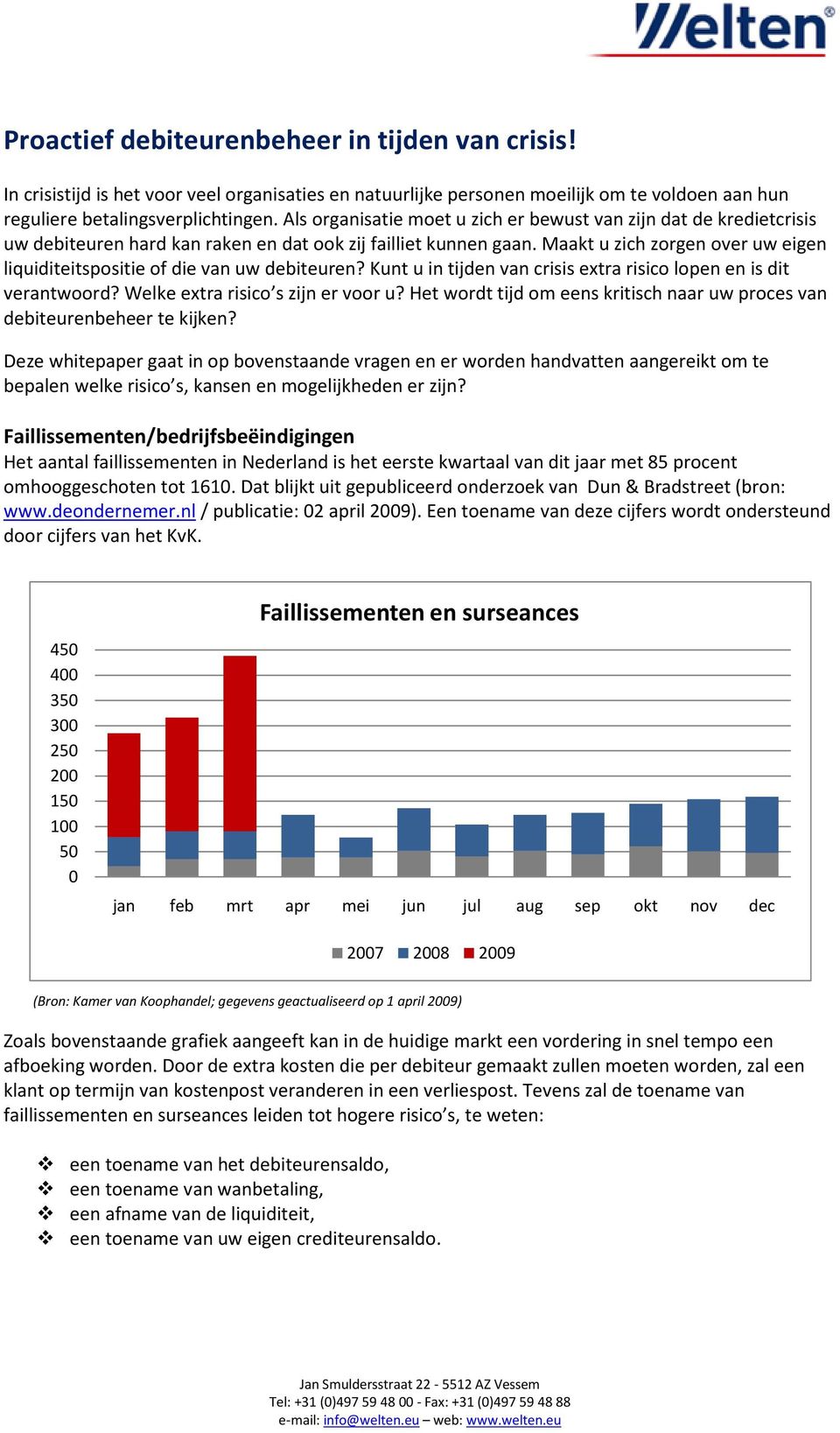 Maakt u zich zorgen over uw eigen liquiditeitspositie of die van uw debiteuren? Kunt u in tijden van crisis extra risico lopen en is dit verantwoord? Welke extra risico s zijn er voor u?