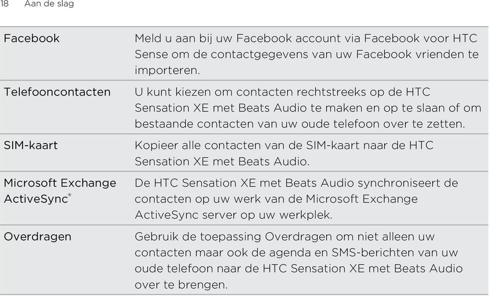 Kopieer alle contacten van de SIM-kaart naar de HTC Sensation XE met Beats Audio.