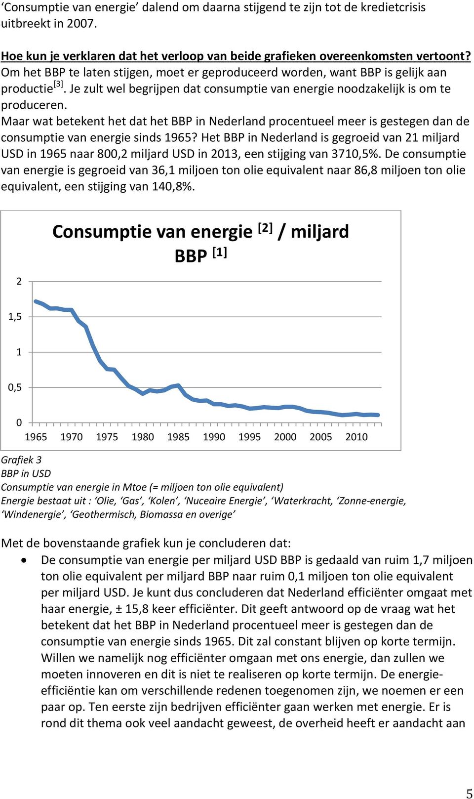 Maar wat betekent het dat het BBP in Nederland procentueel meer is gestegen dan de consumptie van energie sinds 1965?