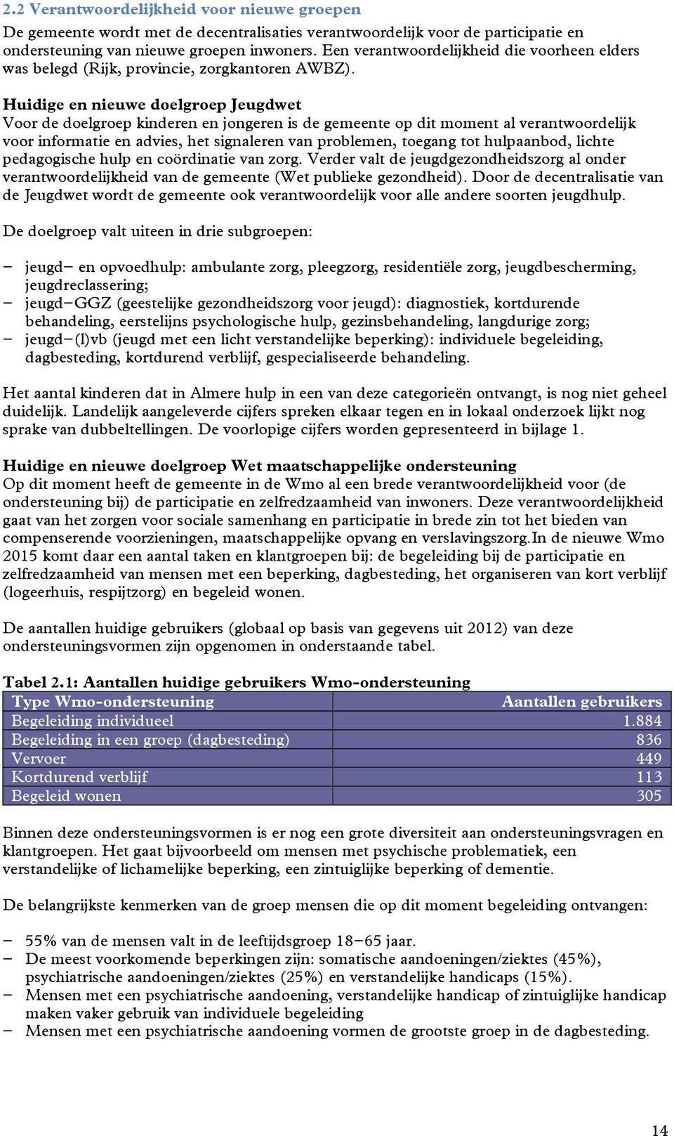 Huidige en nieuwe doelgroep Jeugdwet Voor de doelgroep kinderen en jongeren is de gemeente op dit moment al verantwoordelijk voor informatie en advies, het signaleren van problemen, toegang tot