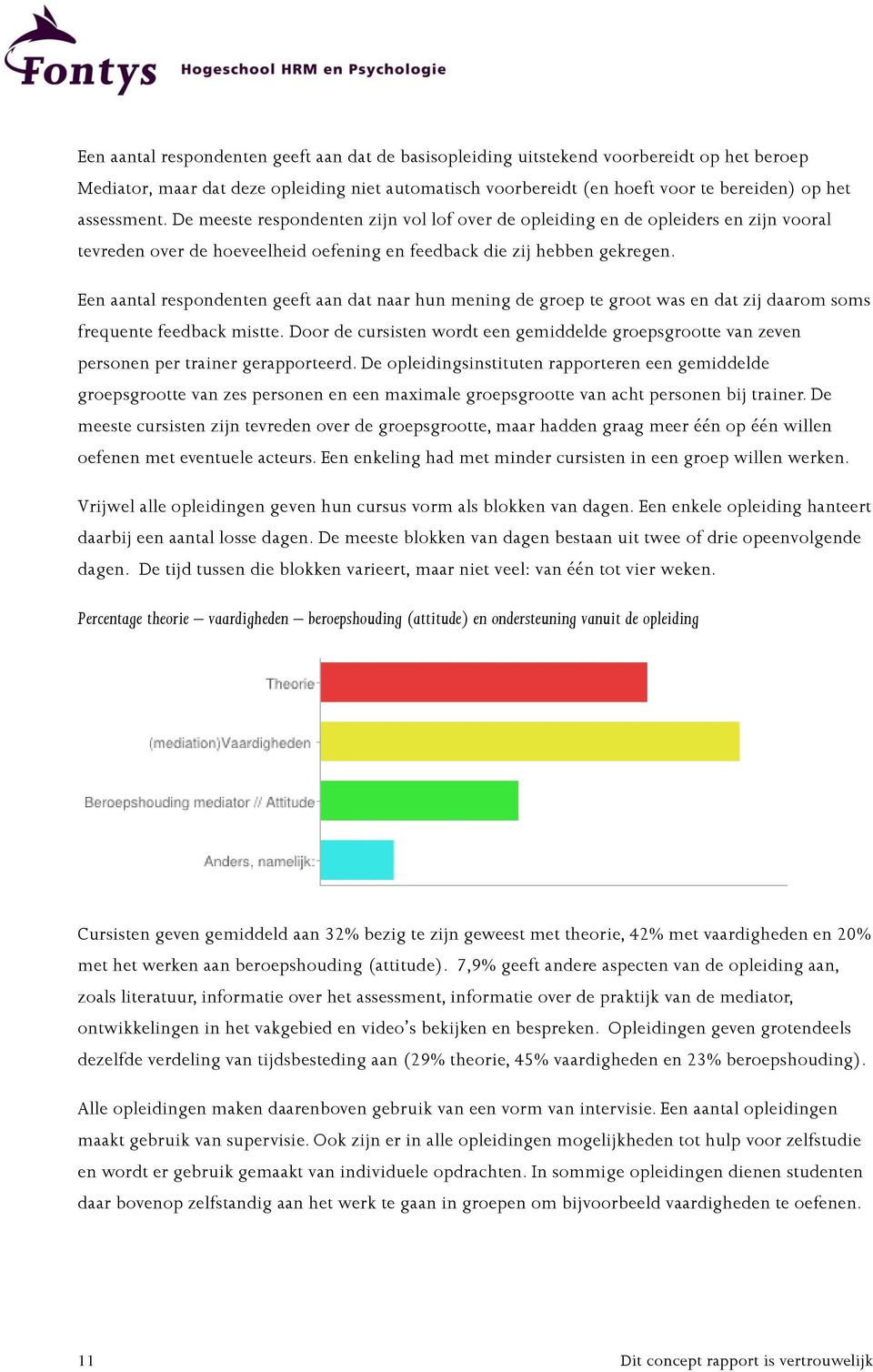 Een aantal respondenten geeft aan dat naar hun mening de groep te groot was en dat zij daarom soms frequente feedback mistte.