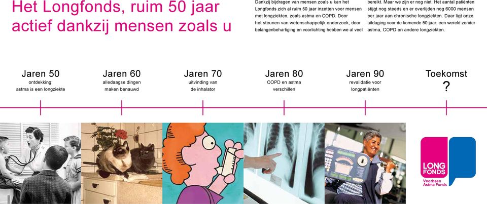 Het aantal patiënten stijgt nog steeds en er overlijden nog 6000 mensen per jaar aan chronische longziekten.