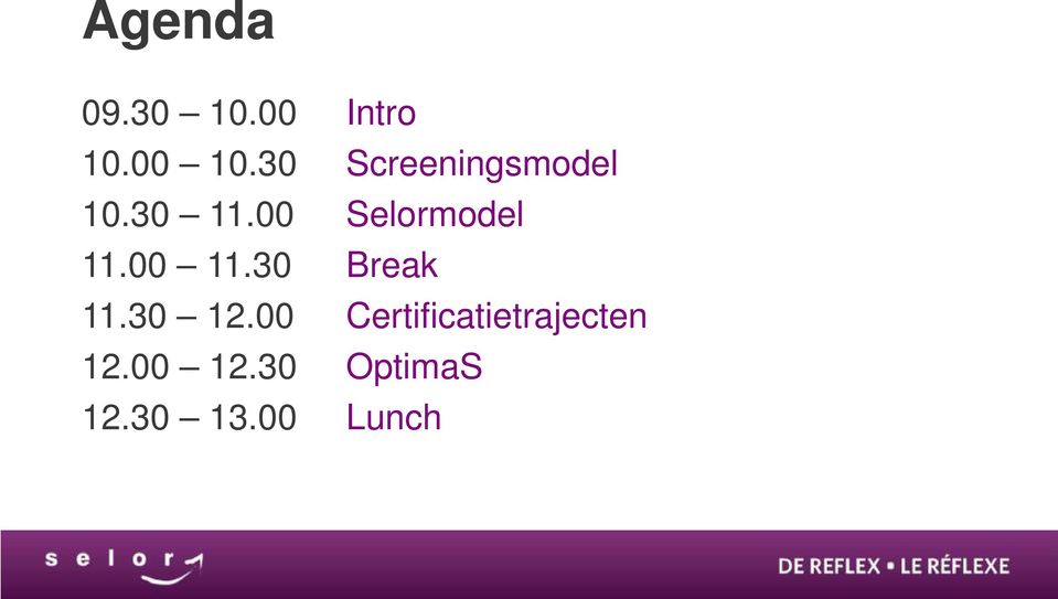 00 Selormodel 11.00 11.30 Break 11.30 12.