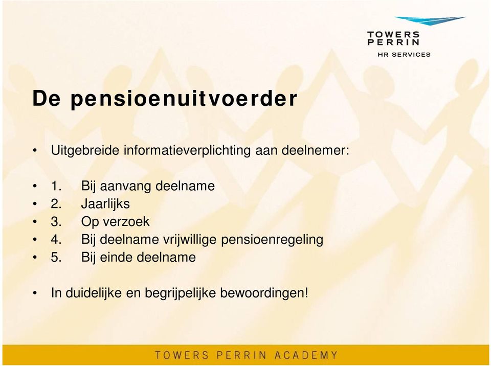 Op verzoek 4. Bij deelname vrijwillige pensioenregeling 5.