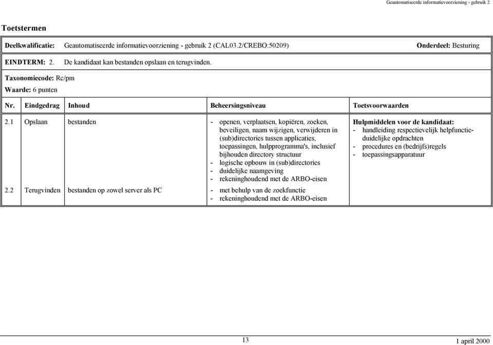 1 Opslaan bestanden - openen, verplaatsen, kopiëren, zoeken, beveiligen, naam wijzigen, verwijderen in (sub)directories tussen applicaties, toepassingen, hulpprogramma's,