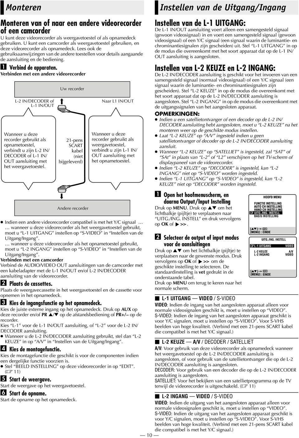 Lees ook de gebruiksaanwijzingen van de andere toestellen voor details aangaande de aansluiting en de bediening. A Verbind de apparaten.