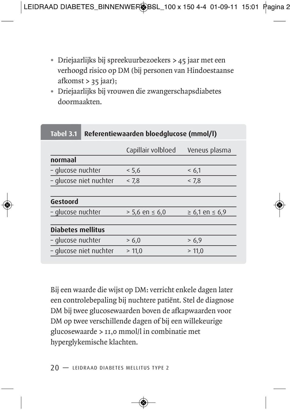 1 Referentiewaarden bloedglucose (mmol/l) Capillair volbloed Veneus plasma normaal glucose nuchter < 5,6 < 6,1 glucose niet nuchter < 7,8 < 7,8 Gestoord glucose nuchter > 5,6 en 6,0 6,1 en 6,9