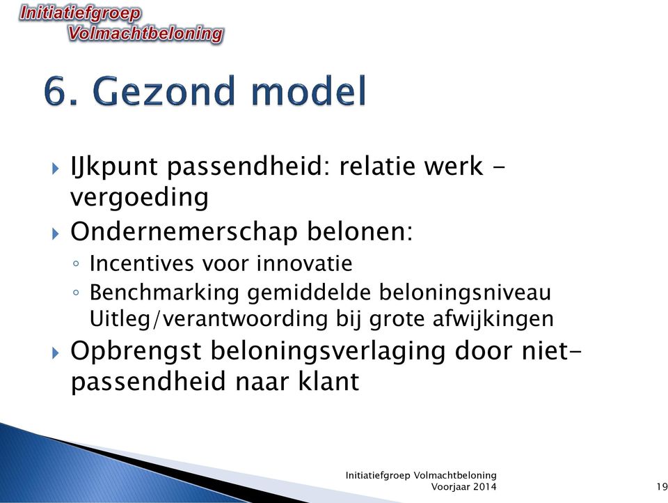 Benchmarking gemiddelde beloningsniveau Uitleg/verantwoording