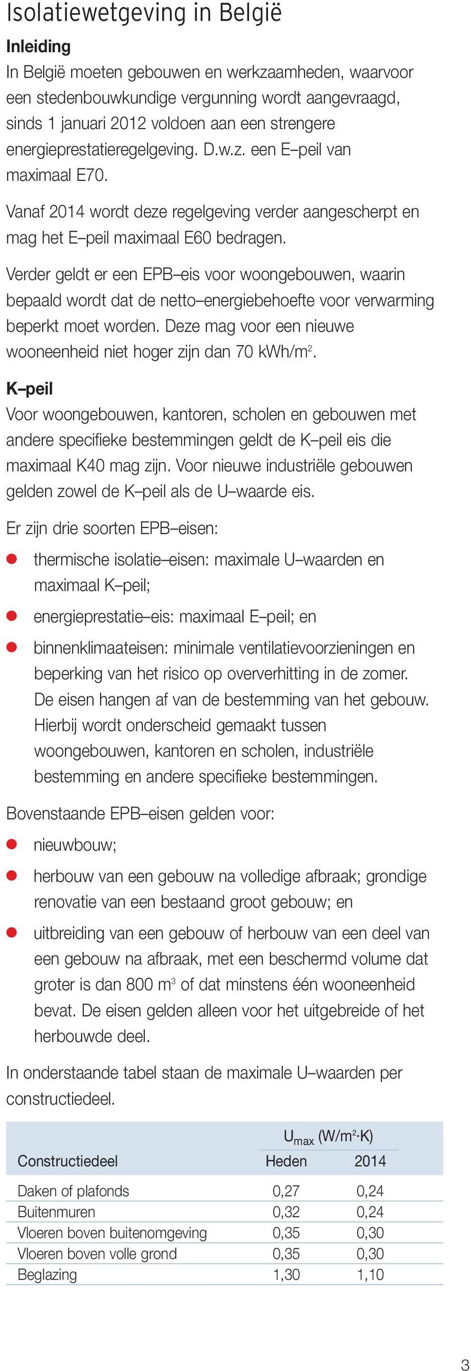 Verder geldt er een EPB eis voor woongebouwen, waarin bepaald wordt dat de netto energiebehoefte voor verwarming beperkt moet worden.