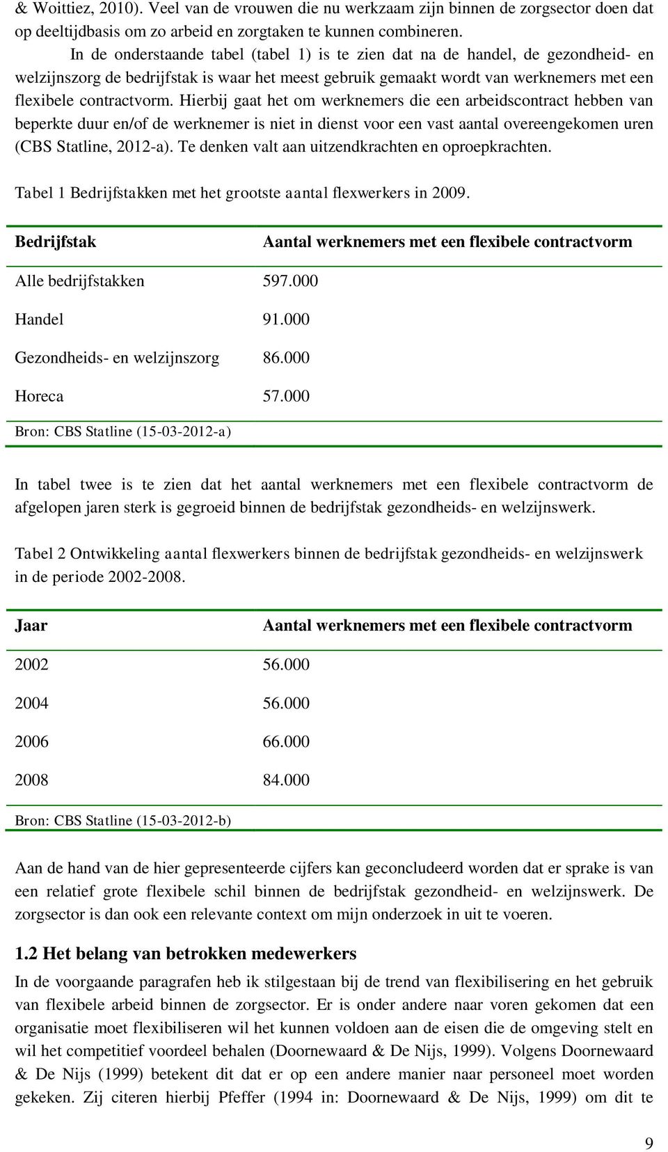 Hierbij gaat het om werknemers die een arbeidscontract hebben van beperkte duur en/of de werknemer is niet in dienst voor een vast aantal overeengekomen uren (CBS Statline, 2012-a).