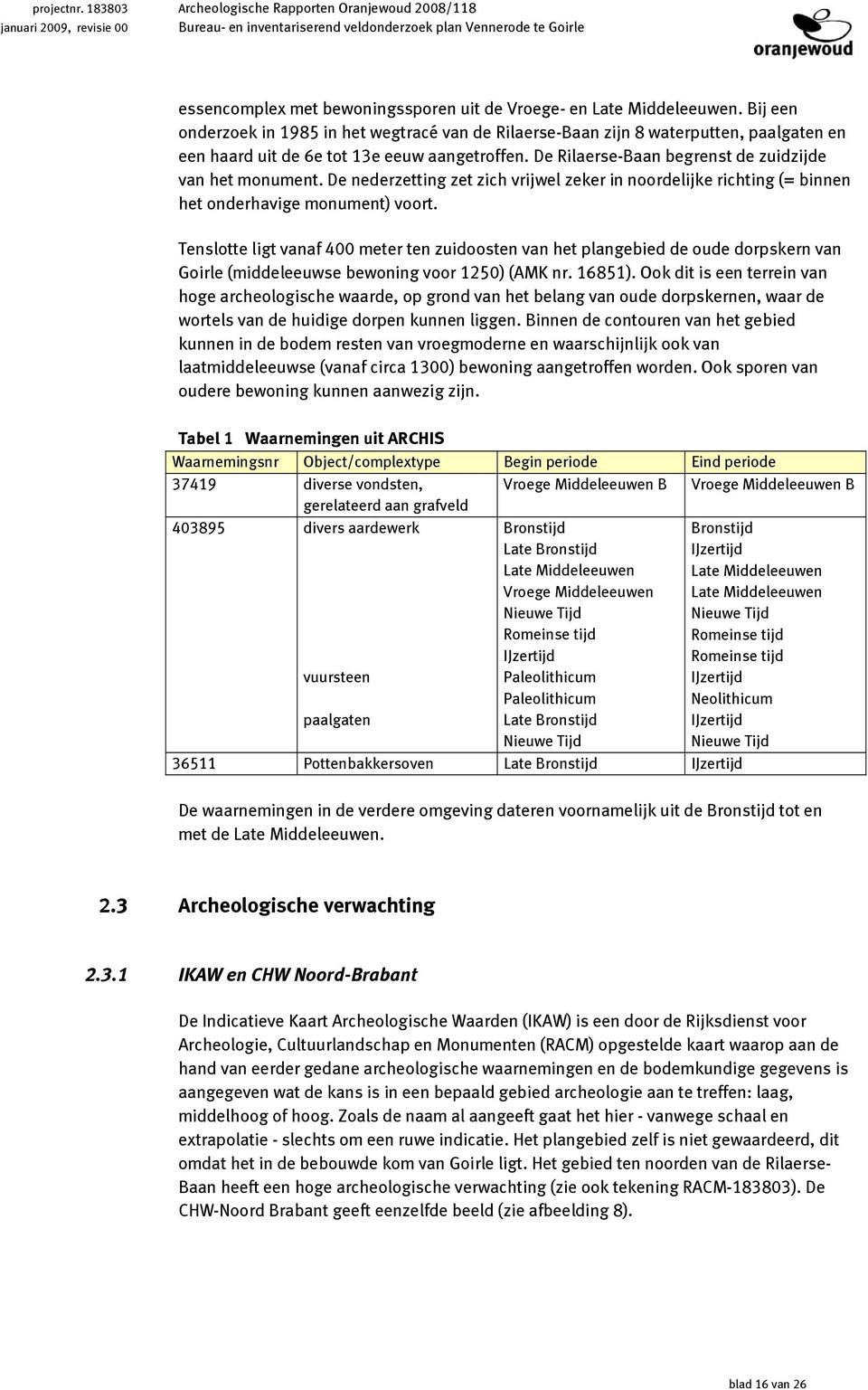 Middeleeuwen. Bij een onderzoek in 1985 in het wegtracé van de Rilaerse-Baan zijn 8 waterputten, paalgaten en een haard uit de 6e tot 13e eeuw aangetroffen.