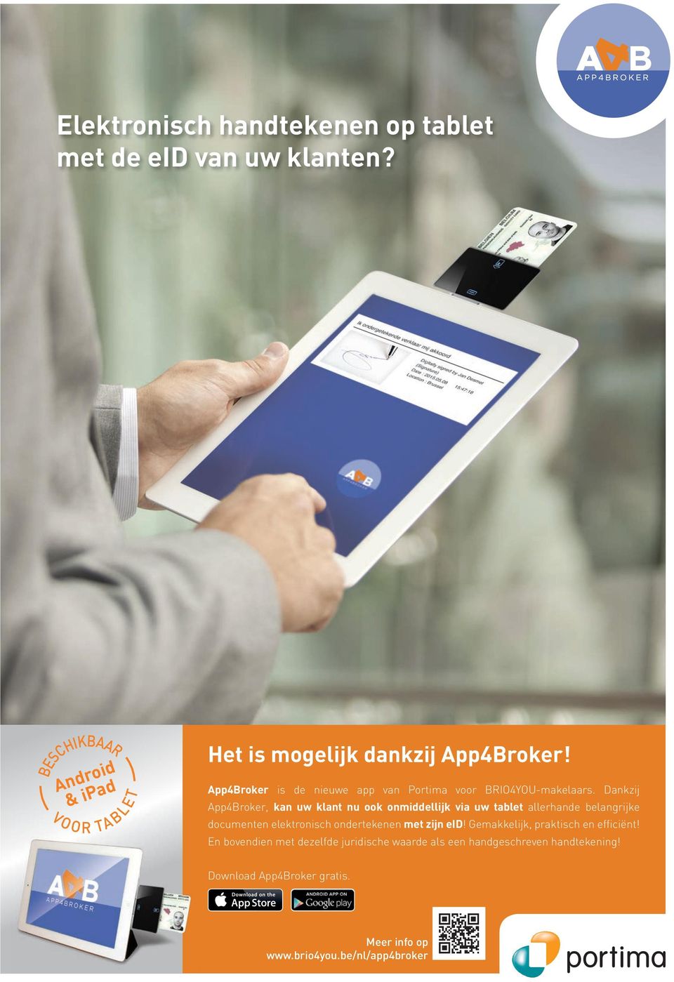 App4Broker is de nieuwe app van Portima voor BRIO4YOU-makelaars.