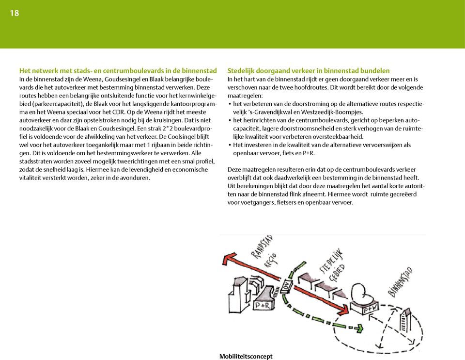 Op de Weena rijdt het meeste autoverkeer en daar zijn opstelstroken nodig bij de kruisingen. Dat is niet noodzakelijk voor de Blaak en Goudsesingel.