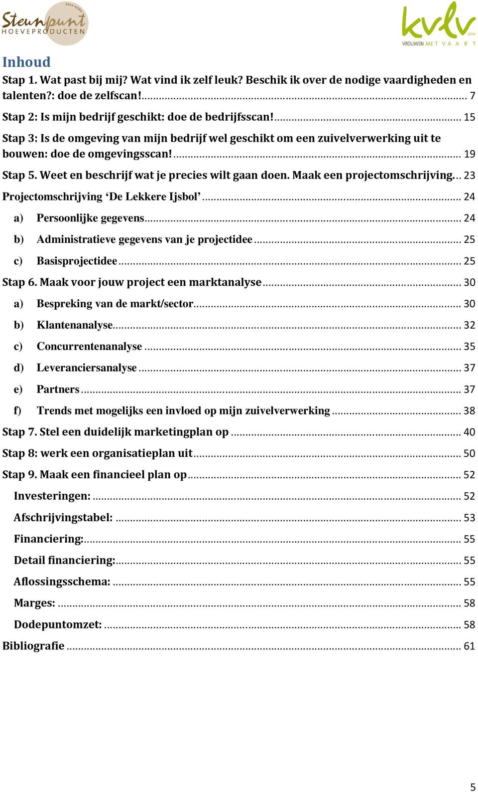 Maak een projectomschrijving... 23 Projectomschrijving De Lekkere Ijsbol... 24 a) Persoonlijke gegevens... 24 b) Administratieve gegevens van je projectidee... 25 c) Basisprojectidee... 25 Stap 6.