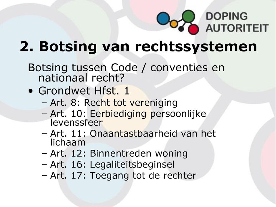 10: Eerbiediging persoonlijke levenssfeer Art.